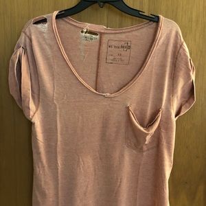We The Free Distressed Pink Top